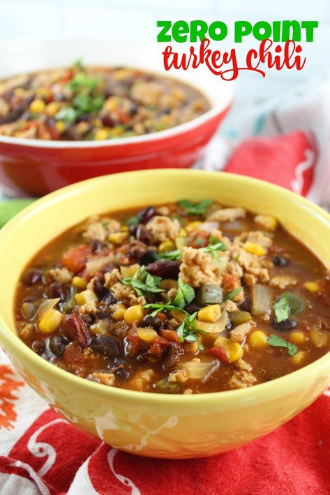 Ww Turkey Chili 0 Points, Ww Chili Recipe 0 Point, Weight Watchers Turkey Chili, Ww Chili, Ww Casserole, Fall Eating, White Turkey Chili Recipe, Ground Turkey Chili Recipe, Weight Watchers Chili