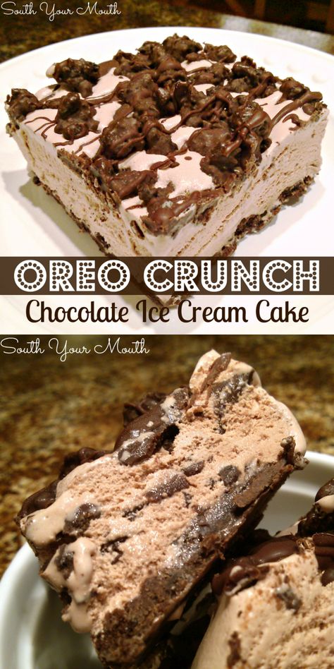 South Your Mouth: Oreo Crunch Chocolate Ice Cream Cake Oreo Crunch, South Your Mouth, Crunch Chocolate, Chocolate Ice Cream Cake, Best Homemade Ice Cream, Homemade Ice Cream Cake, Ice Cream Cake Recipe, Ice Cream Treats, Oreo Cake