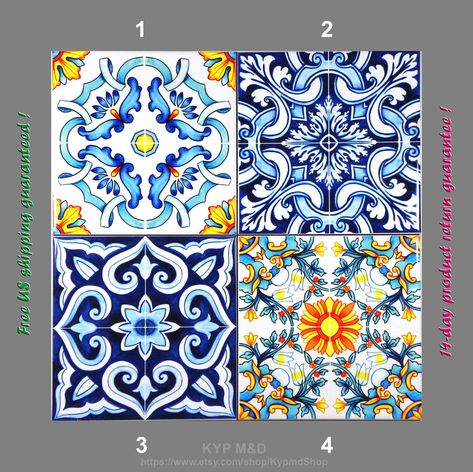 6x6" Ceramic Tile - Great 11 different unique tiles with Sicilian style colorful patterns
Dimensions per tile: 6" square and 1/4" thick | 15 cm square and 6 mm thick Tile Colour Combinations, Sicilian Tiles, Italian Tiles Pattern, Unique Tiles, Sicilian Style, Style Tiles, Kitchen Decor Wall, Tiles Kitchen, Ceramic Bathroom