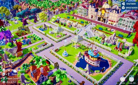 Dreamland Ideas, Disney House Ideas, Peaceful Meadow, Disney Island, Beach Disney, Valley Game, Planet Coaster, Valley Landscape, Animal Crossing Villagers