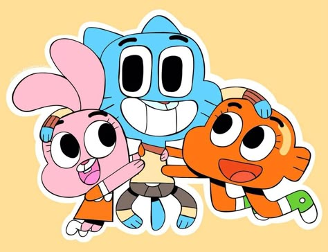 Gumball And Anais, Sibling Drawing, Iconic Trios Cartoon, Gumball Darwin And Anais, Darwin And Anais, Anais Watterson, Gumball Image, Gumball Party, Gumball Darwin