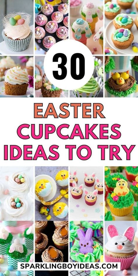 Easter Desserts Cupcakes, Cute Easter Cupcakes, Easy Easter Cupcakes, Easter Cupcakes Decoration, Easter Cupcake Recipes, Easter Cupcakes Easy, Cute Easter Desserts, Cute Treats, Easter Cooking