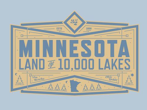 Stone Branding, Minnesota Design, Minnesota Poster, Lake Graphic, Minnesota Lakes, Blue Poster, Wall Posters, Twin Cities, Typography Art