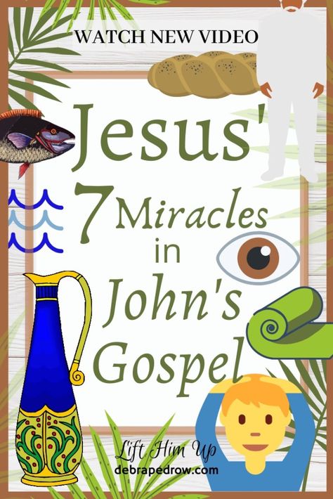 Jesus' 7 Miracles In John's Gospel | Lift Him Up Bible Studies For Beginners, Miracles Of Jesus, Gospel Of John, Four Gospels, Bible Stories For Kids, Jesus Heals, New Bible, Jesus Stories, Christian Messages