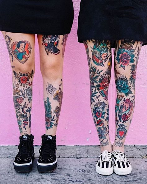 Traditional Tattoo Leg Sleeve, Most Painful Tattoo, Traditional Tattoo Sleeve, Leg Tattoos Women, Leg Sleeve Tattoo, Knee Tattoo, Celtic Tattoos, Sleeves Ideas, Back Tattoo Women