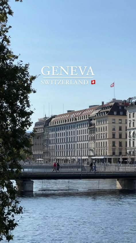 Geneva, the gateway to the Alps. Geneva is a city with many faces: ►Geneva as a financial centre ►Luxury Geneva, with its glimpses of cars and the Rue du Rhône ►Natural Geneva, where the Rhône and Arve rivers meet ►Design Geneva, with the Hans-Wilsdorf Bridge, for example, or the United Nations chair ►The old town of Geneva, the largest historic city in Switzerland, ►International Geneva, home to the UN and the ICRC, among others ►Cultural Geneva, with its opera house and Victoria Hall, amon Geneva Switzerland Travel, Isla Verde Puerto Rico, Geneva City, Switzerland House, Geneva Travel, Moving To Europe, Switzerland Summer, Switzerland Destinations, Switzerland Zurich