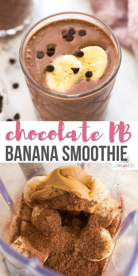 Peanut Butter Cocoa Smoothie, Peanut Butter Banana Smoothie Healthy Protein Shakes, Choc Peanut Butter Smoothie, Cocoa Smoothie Recipes Healthy, Smoothie With Cocoa Powder, Cocoa Powder Smoothie Healthy, Chocolate Fruit Smoothie, Dark Chocolate Smoothie Healthy, Chocolate Banana Protein Smoothie