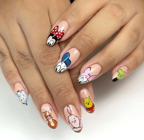 Visit this post to find cute Disney nail designs. There's nothing simple about these disneyland acrylic. easy, Find easy disney nails art ideas for long or short trendy looks. Enjoy even a pink nail aesthetic. Simple Disney Nails, Disney World Nails, Nails June, Disney Themed Nails, Disney Princess Nails, Disneyland Aesthetic, Disneyland Nails, Cartoon Nail Art, June Nails