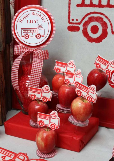 Fireman Crafts, Truck Theme Birthday, Sweet Display, Fireman Party, Firetruck Birthday Party, Fire Truck Party, Firefighter Party, Fireman Birthday, Firefighter Birthday