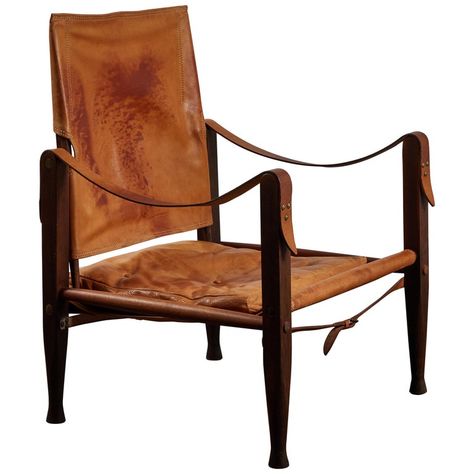 Kaare Klint Safari Chair, Hanging Chair Indoor, Safari Chair, Kaare Klint, Modern Leather Sofa, Leather Club Chairs, Indoor Chairs, Lounge Chair Design, Sustainable Leather