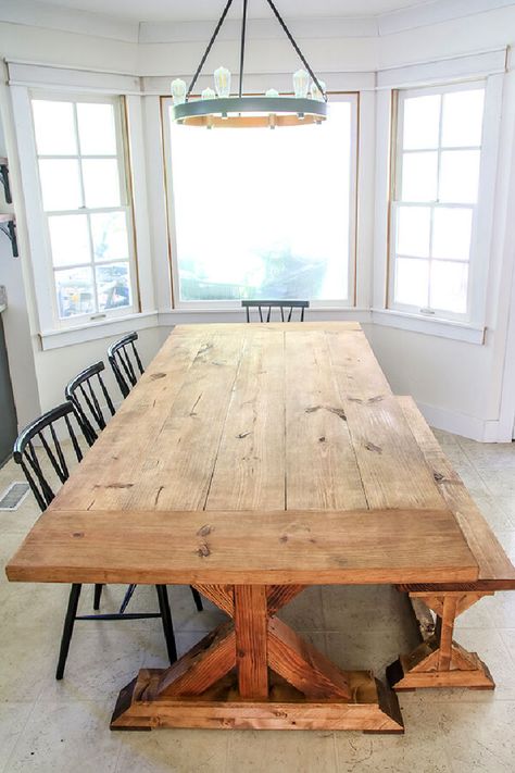 Restoration Hardware Dining Table, Diy Farmhouse Table Plans, Diy Esstisch, Farmhouse Table Plans, Diy Dining Room Table, Restoration Hardware Inspired, Farmhouse Dining Room Table, Diy Dining Room, Diy Barn