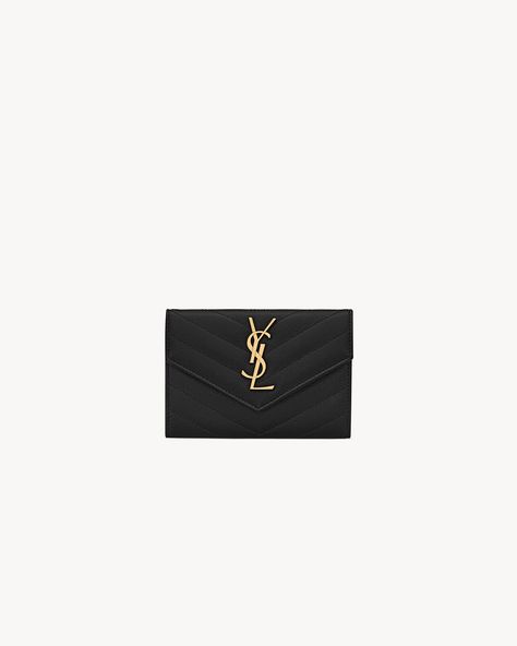 CASSANDRE MATELASSÉ small envelope wallet in grain de poudre leather | Saint Laurent | YSL.com Ysl Wallet, Small Envelope, Small Envelopes, Envelope Wallet, Passport Wallet, Saint Laurent Wallet, Christmas 2024, Card Case, Yves Saint Laurent