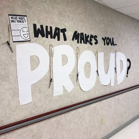 I put up two of these bulletin boards on both sides of our school for Open House. 😊 The point was to have students and families write about… Positive Bulletin Boards, Interactive Bulletin Boards, Interactive Bulletin Board, School Displays, Classroom Bulletin Boards, School Bulletin Boards, Beginning Of The School Year, New Classroom, Classroom Community