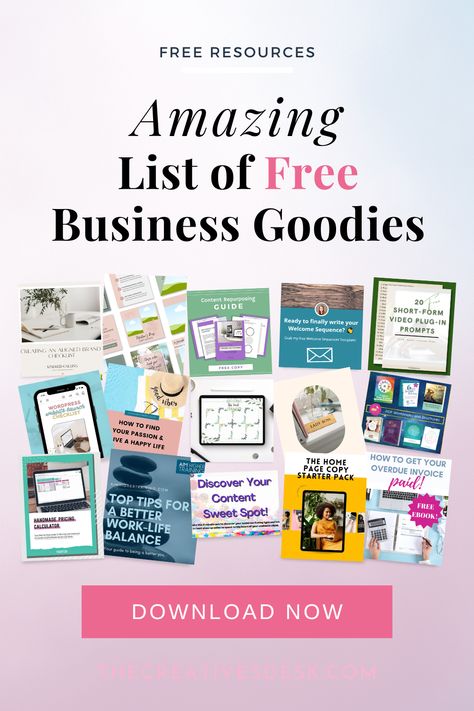 Freebie business resource list of downloads and guides including, free business printables, plan template, free social media templates, marketing ideas, free printableblog planner, content calendar template and free content writing tools! Get these awesome resources to make your life easier today! Small Business Freebies, Free Business Printables, Small Business Marketing Plan, Free Social Media Templates, Content Calendar Template, Marketing Metrics, Marketing Plan Template, Business Printables, Small Business Online