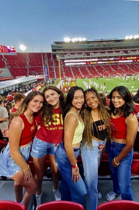 Usc Game Day Outfit, Usc Aesthetic, Usc Tailgate, Sofia Aesthetic, Usc Logo, Usc University, Usc College, Tailgate Outfits, Gameday Fits