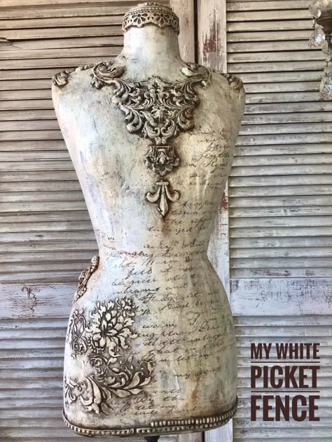 Manequin Ideas, Decoupage Mannequin Ideas, Repurposed Mannequin, Dress Forms Ideas Decor, Manaquin Art, Manequin Ideas Decor, Mannequin Art Ideas, Manniquine Diy, Mannequin Torso Art