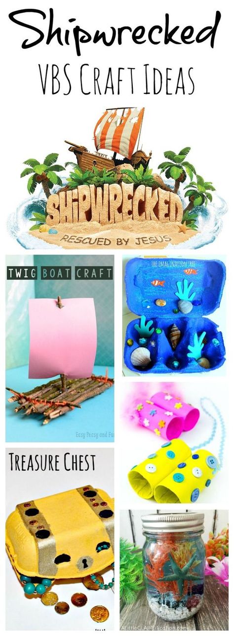 Vbs Craft Ideas, Shipwrecked Vbs, Vacation Bible School Craft, Maker Fun Factory, Vacation Bible School Themes, Vbs Craft, Rock The Boat, Boat Crafts, Island Crafts