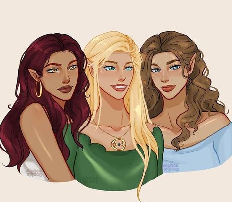 Aelin And Feyre, Trio Fanart, Drawing Ipad, Throne Of Glass Quotes, Throne Of Glass Fanart, Sara J Maas, Feyre And Rhysand, Mary Sue, Throne Of Glass Series