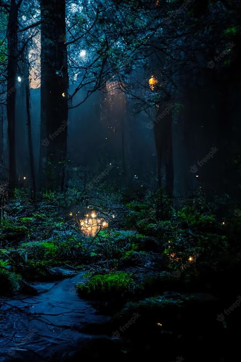 Renewal Aesthetic, Mysterious Forest, Dark Forest Aesthetic, Forest Mural, Enchanted Island, Dark Fairytale, Enchanted Wood, Between Two Worlds, Forest Night