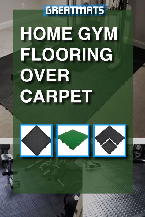 greatmats home gym flooring over carpet Basement Gym Flooring, Floor Over Carpet, Flooring Over Carpet, Workout Room Flooring, Gym Floor Mat, Home Gym Flooring, Workout Room Home, Modular Tile, Gym Floor