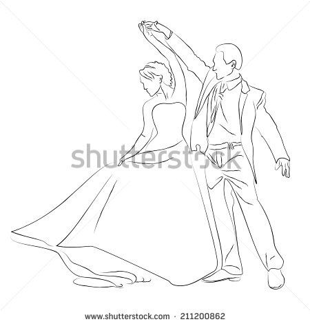 A wedding dance Slow Dancing Couples, Dancing Sketch, Ballerina Coloring Pages, King Drawing, Chalkboard Doodles, Dancing Art, Dancing Drawings, Ball Drawing, Couple Sketch