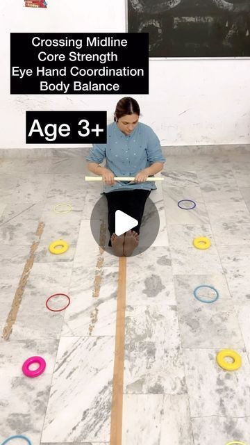 Maninder Kaur on Instagram: "Crossing Midline Activity || Core Strength || Activation of both the Brains || Body Balance   #bodybalance #crossingmidline #maninderkaur #blessings #activationofbrain #corestrenghtening #viralreels #physicalactivityforkids #likesharecomment #bodystrengthening" Midline Crossing, Balancing Activities For Kids, Midline Crossing Activities For Kids, Balance Games For Kids, Midline Crossing Activities, Crossing Midline Activities, Occupational Therapy Activities For Kids, Brain Gym For Kids, Bilateral Coordination