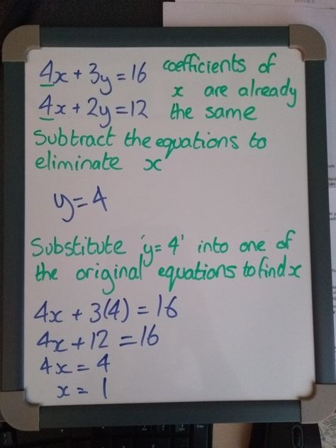 Math Examples, Simultaneous Equations, Math Notes, Gcse Math, Equations, Bullet Journal