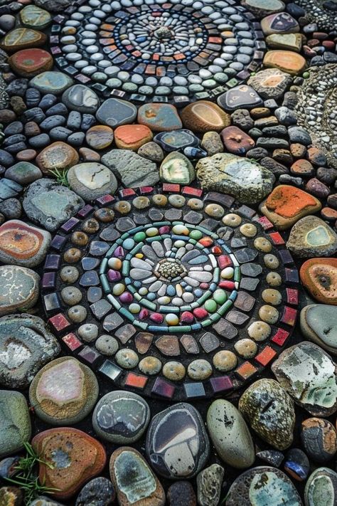 Stepping Stones Kids, Stepping Stone Ideas, Diy Stepping Stones, Mosaic Walkway, Toddler Garden, Rock Yard, Stone Ideas, Stepping Stones Diy, Mosaic Rocks