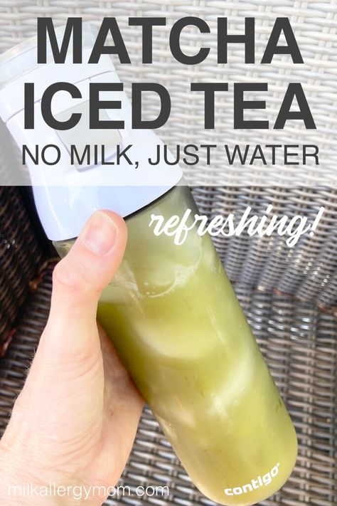 How To Make Iced Green Matcha Tea No Milk (VIDEO) | Milk Allergy Mom Matcha Tea Recipes Healthy, Iced Matcha Tea, Milk Video, Matcha Iced Tea, Healthy Teas Recipes, Matcha Tea Recipes, Matcha Drink Recipes, Iced Matcha Green Tea, Milk Allergy Mom