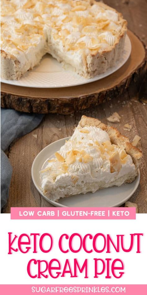 Keto Tarts, Keto Coconut Cream Pie, Keto Pies, Coconut Crust, Sugar Free Pie, Keto Pie, Keto Pudding, Golo Recipes, Low Carb Holiday