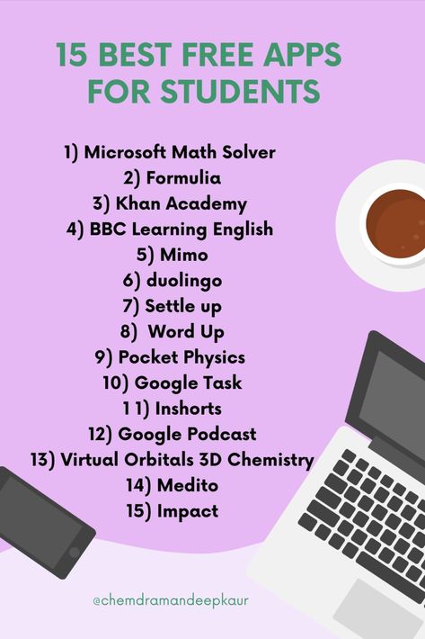 #15 BEST FREE APPS FOR STUDENTS Free Apps For Students, Apps For Students, Math Solver, Google Tasks, Best Free Apps, Math Apps, Khan Academy, Word Up, Learning Math