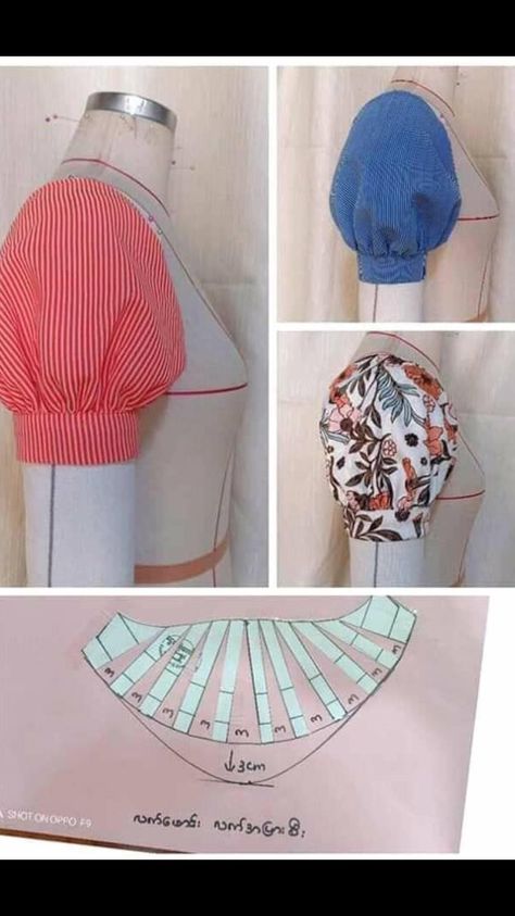 Sewing Darts, Sewing Sleeves, Sew Ins, Fashion Sewing Tutorials, Costura Diy, Patterns Fashion, Sleeves Designs For Dresses, Blouse Hand Designs, Blouse Pattern Sewing