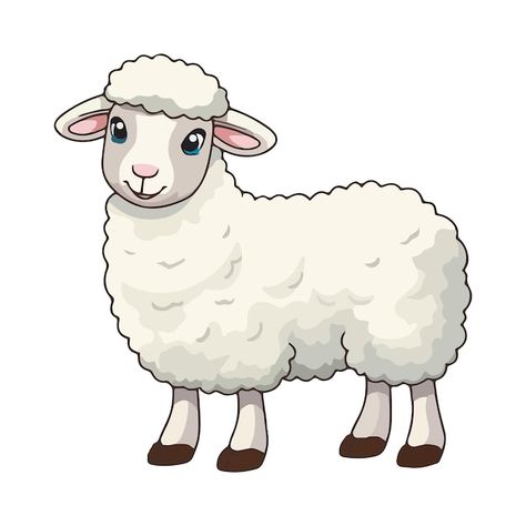 Cartoon sheep on white background vector | Premium Vector #Freepik #vector #night #nature #farm #background Sheep Cartoon Images, Sheep Cartoon Drawing, Cute Sheep Cartoon, Christmas Graphic Design Illustration, Sheep Icon, Sheep Graphic, Sheep Clipart, Farm Animal Paintings, Farm Sheep