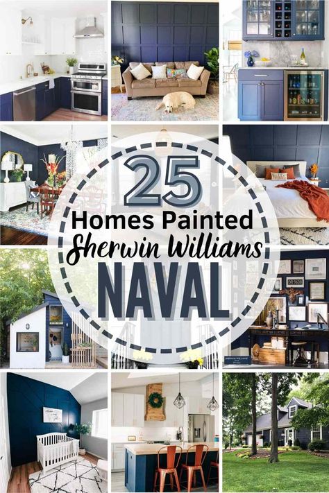 Sherwin Williams Navy, Naval Sherwin Williams, Sherwin Williams Naval, Navy Paint Colors, Navy Blue Paint Colors, Coastal Paint Colors, Navy Blue Paint, Navy Houses, Navy Paint