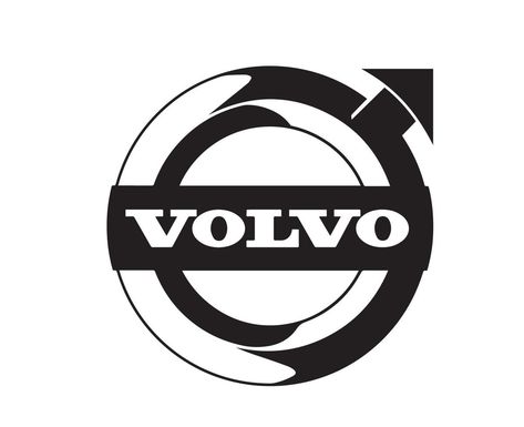 Volvo Brand Logo Car Symbol With Name Black Design Swedish Automobile Vector Illustration Car Symbol, Volvo Logo, Car Symbols, Volvo Wagon, Volvo Xc, Logo Car, Brand Logos, Bus Coach, Car Logo