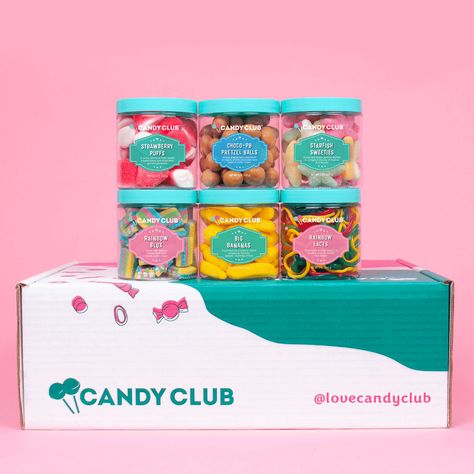 Candy Club Unique Candy, Candy Kit, Candy Club, Candy Cup, Best Subscription Boxes, Gift Subscription Boxes, Candy Companies, Personalized Candy, Party Projects