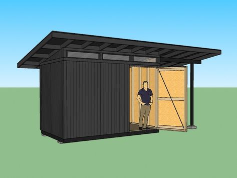 Modern Shed Plans PDF 8X12 10X12 8X20 Step-by-step DIY - Etsy New Zealand Modern Shed Plans, Porch Construction, Blueprint Construction, Shed Blueprints, Shed Plans 12x16, Shed With Porch, Roof Sheathing, Backyard Walkway, Wood Shed Plans