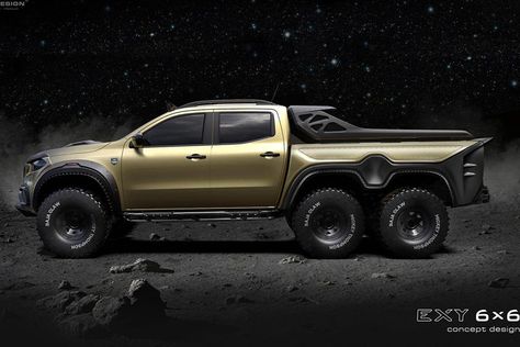 Six-Wheel Mercedes X-Class Set To Battle AMG-G63 6x6 - CarBuzz Carlex Design, All Terrain Vehicle, 6x6 Truck, Bmw Alpina, Planes Trains And Automobiles, Terrain Vehicle, All-terrain Vehicles, Off Roading, Offroad Trucks