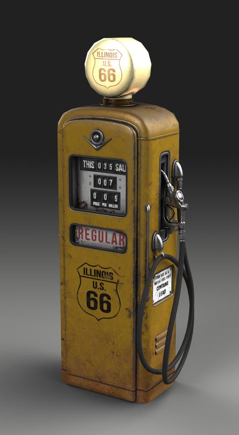 ArtStation - Old gas pump, Pavel Bogdanov Vintage Gas Station, Old Gas Pumps, Old Gas Stations, Gas Pump, Gas Pumps, An Exercise, Prop Design, Dieselpunk, Gas Station