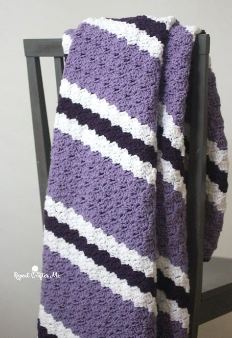 Crochet Purple Stripe C2C Blanket | Repeat Crafter Me | Bloglovin’ Corner To Corner Crochet Pattern, C2c Blanket, C2c Crochet Pattern Free, Crochet Purple, C2c Crochet Blanket, Repeat Crafter Me, Afghans Crochet, Corner To Corner Crochet, Crochet For Beginners Blanket