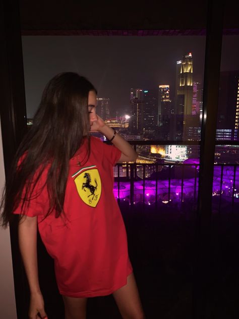 Ferrari Tshirt Outfit, Ferrari Shirt Outfit, 2k23 Outfits, Formula 1 Outfit Women, Ferrari Clothes, Ferrari Outfit, Ferrari Tshirt, Ferrari Shirt, Formula 1 Merchandise