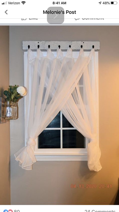 Rideaux Shabby Chic, Bedroom Curtain Ideas, Bedroom Curtain, White Sheer Curtains, Curtain Ideas, Curtain Designs, Diy Curtains, Decor Home Living Room, Diy Home Decor Easy