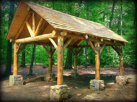 Pavilion Gazebo Design Ideas, Outdoor Pavillion, Chic Backyard, Gazebo Design, Small Log Cabin, Outdoor Gazebo, Wooden Gazebo, Outdoor Pavilion, Backyard Gazebo