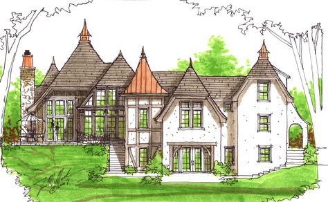 Tudor Tudor Farmhouse Exterior, Floor Plans Tudor, Tudor Revival House Plans, Sims 4 Tudor House, Tudor Cottage Interior, French Tudor Style Homes, Tudor Farmhouse, Tudor Home, Beautiful Small Homes