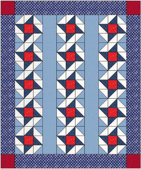 Free Quilt of Valor pattern - The Crafty Quilter Quilts Of Valor Patterns Free Easy, Quilts Of Valor Patterns Free, Quilts Of Valor Patterns, Blue Quilt Patterns, Quilts Of Valor, Half Square Triangle Quilts Pattern, Triangle Quilts, Sea Quilt, Flag Quilt