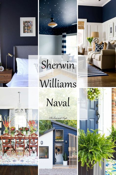 Navy blue is a classic color that will always be popular and Sherwin Williams Naval is by far one of the best out there. It's pure and lovely and I can't wait to share all the details with you here today. Sherwin Williams Naval Bedroom, Naval Sherwin Williams Bedroom, Sherwin Williams Navy, Naval Sherwin Williams, Sherwin Williams Naval, Navy Accent Walls, Family Room Paint Colors, Bedroom Ideas For Small Rooms Cozy, Decorating Bookshelves