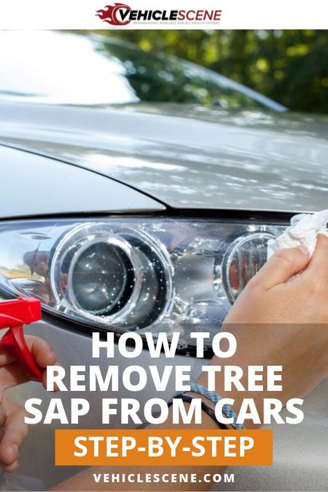 Have to DIY remove tree sap from your car, but worried about the time and effort it takes? Check out our guide for all the tips you need to know about, all the step by step checklist car cleaning and car detailing methods, as well as all the necessary products, tools, items, supplies and must have car accessories you'll need in place to make this as easy as possible on you and your vehicle exterior! #carmaintenance #cartips #autodetailing #vehiclehowto #vehiclecare #carexterior Steps To Detailing A Car, Remove Tree Sap From Car, How To Remove Sap From Car, How To Get Sap Off Car, Sap Removal From Car, Remove Tree Sap, Car Detailing Tricks, How To Clean Headlights, Must Have Car Accessories