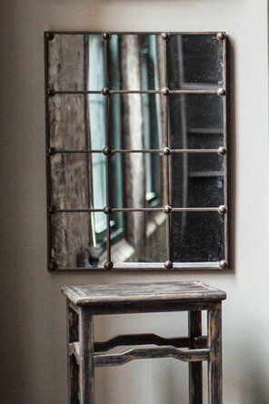 Windowpane Mirror, Barn Wood Mirror, Industrial Mirrors, Mirror Antique, Shabby Chic Mirror, Chic Mirror, Rustic Mirrors, Window Mirror, Living Room Mirrors