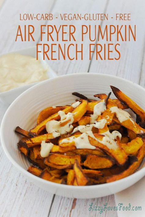 Air Fryer Pumpkin French Fries was a perfect combo to go with my leftover turkey. A healthy low-carb and gluten-free side dish. #airfryer #recipes #corn Keto Apps, Air Fryer Pumpkin, Recipes Corn, Air Fryer French Fries, Gluten Free Sides Dishes, Airfryer Recipes, Cast Iron Recipes, Veggie Burgers, Savoury Recipes