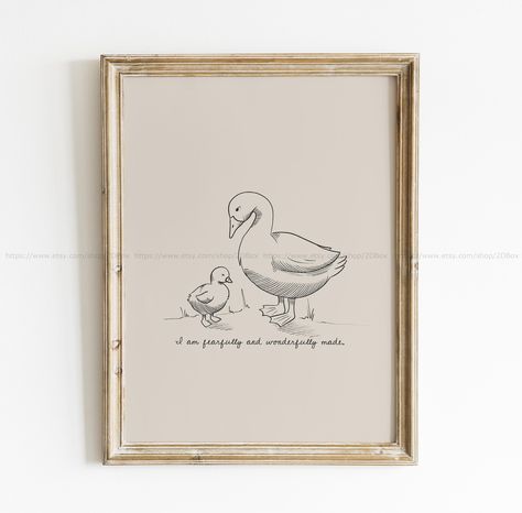 Fearfully and wonderfully made Christian Nursery Decor Rustic Christian Printable Cottagecore Baby Room Decor Duck Nursery Theme Prints Bible Nursery Decor, Biblical Nursery Themes, Lamb Nursery Theme, Cottagecore Baby Room, Duck Nursery Theme, Scripture Nursery, Cottagecore Baby, Duck Nursery, Lamb Nursery